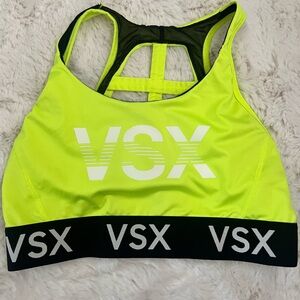 Victoria’s Secret VSX Sport The Player neon Sport Bra T Racer Back Mesh Medium
